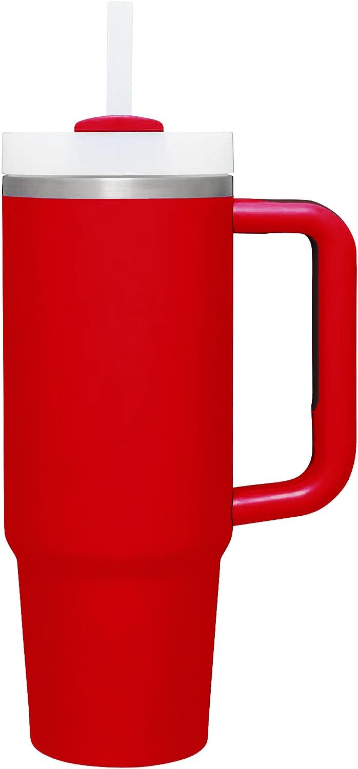 Hot/Cool Large Capacity Tumbler Stainless Steel Insulated Water Bottle With Straw - Leakproof, Vacuum-Sealed, 1200ml