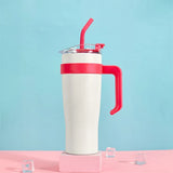Hot/Cool Large Capacity Tumbler Stainless Steel Insulated Water Bottle With Straw - Leakproof, Vacuum-Sealed, 1200ml