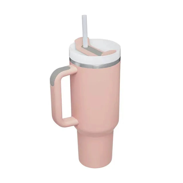 Hot/Cool Large Capacity Tumbler Stainless Steel Insulated Water Bottle With Straw - Leakproof, Vacuum-Sealed, 1200ml