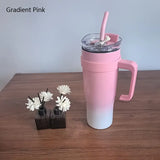 Hot/Cool Large Capacity Tumbler Stainless Steel Insulated Water Bottle With Straw - Leakproof, Vacuum-Sealed, 1200ml
