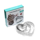 3Pcs Stainless Steel Heart Mousse Ring Mold Set – Cake, Biscuit, Cheese & Dessert Cutter