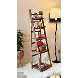 Wooden Ladder Shelf Bookshelf Decorative Stand