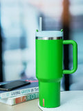 Hot/Cool Large Capacity Tumbler Stainless Steel Insulated Water Bottle With Straw - Leakproof, Vacuum-Sealed, 1200ml