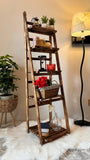 Wooden Ladder Shelf Bookshelf Decorative Stand