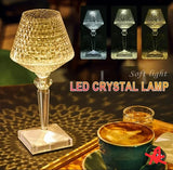 Luxury LED Crystal Diamond Table Lamp – Touch Control USB Rechargeable Night Light