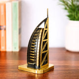 Retro Metal Burj Al Arab Dubai Tower Figurine – Zinc Alloy Home & Office Decor