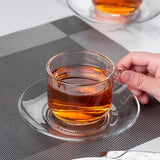 Luxury 12-Piece Glass Cup & Saucer Set by DELISOGA – Perfect for Tea & Coffee Lovers