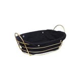 Premium Gold-Plated Bread & Serving Baskets – Rectangular & Oval with Washable Fabric
