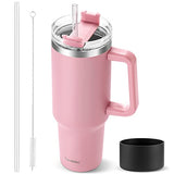 Hot/Cool Large Capacity Tumbler Stainless Steel Insulated Water Bottle With Straw - Leakproof, Vacuum-Sealed, 1200ml