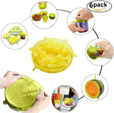 6PCS Silicone Stretch Lids – Reusable Food Covers for Bowls, Cans & Containers | Microwave & Dishwasher Safe