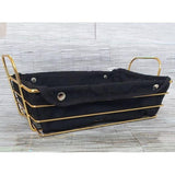 Premium Gold-Plated Bread & Serving Baskets – Rectangular & Oval with Washable Fabric