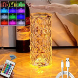 Crystal Diamond Touch Lamp – 3 Color Dimmable LED Table Lamp