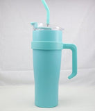 Hot/Cool Large Capacity Tumbler Stainless Steel Insulated Water Bottle With Straw - Leakproof, Vacuum-Sealed, 1200ml
