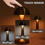 USB Rechargeable Portable Touch Control Dimmable 3 Light Color Tunable Table Lamp for Hotel, Cafe