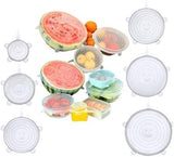 6PCS Silicone Stretch Lids – Reusable Food Covers for Bowls, Cans & Containers | Microwave & Dishwasher Safe