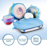 6PCS Silicone Stretch Lids – Reusable Food Covers for Bowls, Cans & Containers | Microwave & Dishwasher Safe