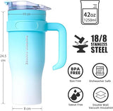 Hot/Cool Large Capacity Tumbler Stainless Steel Insulated Water Bottle With Straw - Leakproof, Vacuum-Sealed, 1200ml