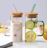 550ml Borosilicate Glass with Bamboo Lid & Reusable Straw – Eco-Friendly Drinking Cup