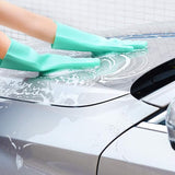 Reusable Silicone Dishwashing Gloves with Scrubber – Multipurpose Cleaning & Kitchen Gloves