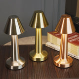 USB Rechargeable Portable Touch Control Dimmable 3 Light Color Tunable Table Lamp for Hotel, Cafe