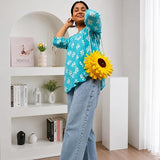 Handmade Sunflower Sling Bag for Women & Girls – Floral Crossbody Shoulder Bag