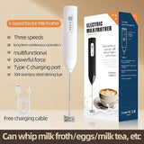 Electric Milk Frother Portable Egg Beater/Coffee Beater USB Rechargeable Handheld Coffee Blender Milk Shaker Mixer Foamer Food Blender