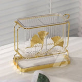 Luxury Leaf Design Cutlery Holder Set – Kitchen Spoon & Utensil Organizer with Drain Tray | Decorative Table Organizer