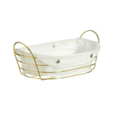 Gold Plated Metal Bread Basket Oval