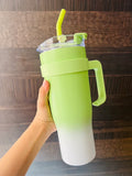 Double Tone Classic Hot/Cool Large Capacity Tumbler Stainless Steel Insulated Water Bottle With Straw - Leakproof, Vacuum-Sealed, 1200ml