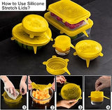 6PCS Silicone Stretch Lids – Reusable Food Covers for Bowls, Cans & Containers | Microwave & Dishwasher Safe