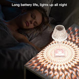 Luxury LED Crystal Diamond Table Lamp – Touch Control USB Rechargeable Night Light