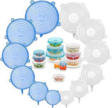 6PCS Silicone Stretch Lids – Reusable Food Covers for Bowls, Cans & Containers | Microwave & Dishwasher Safe