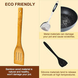 Wooden Spoons for Cooking 7-Piece, Kitchen Nonstick Bamboo Cooking Utensils Set, Healthy Bamboo Wooden Spatula Spoon for Cooking
