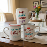 Friendship Quote Large Coffee Mug – Perfect Gift for Best Friends (Cute & Stylish)400ML