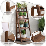 Wooden Ladder Shelf Bookshelf Decorative Stand