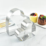 3Pcs Stainless Steel Heart Mousse Ring Mold Set – Cake, Biscuit, Cheese & Dessert Cutter
