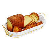 Golden Metal Bread Basket – Large Oval & Rectangular Serving Basket (19.5 x 10 x 4.5 in)