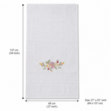 Premium 500 GSM Embroidered Cotton Bath Towel – Soft, Absorbent & Elegant Floral Design