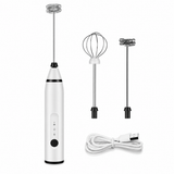 Electric Milk Frother Portable Egg Beater/Coffee Beater USB Rechargeable Handheld Coffee Blender Milk Shaker Mixer Foamer Food Blender