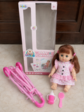 Baby Doll with Foldable Stroller – Pretend Play Baby Carriage Toy Set for Kids Ages 3+
