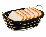 Premium Gold-Plated Bread & Serving Baskets – Rectangular & Oval with Washable Fabric