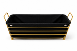 Premium Gold-Plated Bread & Serving Baskets – Rectangular & Oval with Washable Fabric