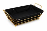 Premium Gold-Plated Bread & Serving Baskets – Rectangular & Oval with Washable Fabric