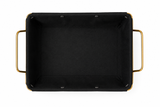Premium Gold-Plated Bread & Serving Baskets – Rectangular & Oval with Washable Fabric