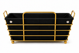 Premium Gold-Plated Bread & Serving Baskets – Rectangular & Oval with Washable Fabric