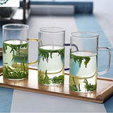 Heat-Resistant Borosilicate Glass Mug Set – 380ml Coffee, Tea & Milk Cups (Pack of 4)