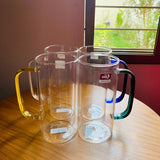 Heat-Resistant Borosilicate Glass Mug Set – 380ml Coffee, Tea & Milk Cups (Pack of 4)