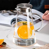 Premium Borosilicate Glass Jug with Stainless Steel Airtight Cap – Elegant & Durable Drinkware