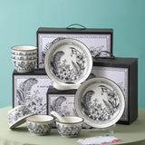 6-Piece Ceramic Bowls & Spoons Gift Set – Premium Quality Serving & Dining Set