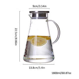 Premium Borosilicate Glass Jug with Stainless Steel Airtight Cap – Elegant & Durable Drinkware